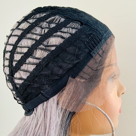 22” Ombre Lilac Premium Fiber Lace Front Wig - Picture 10 of 11